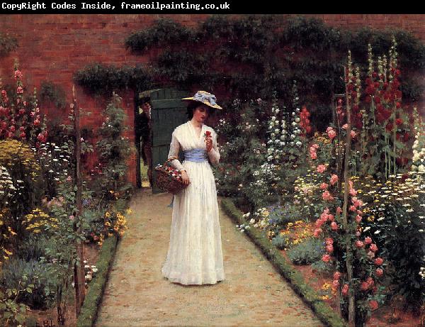 Edmund Blair Leighton Lady in a Garden